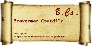 Braverman Csatár névjegykártya